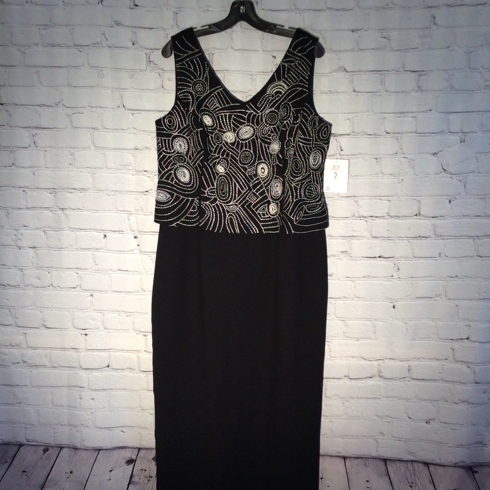 R & M Richards Black MotherOfThe BrideDress Size14